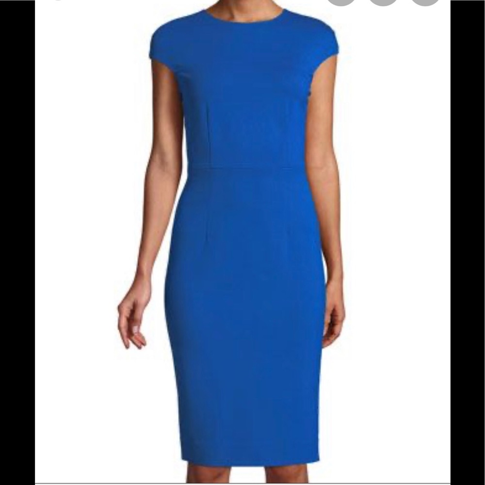 Diane Von Furstenberg Royal Blue Cap-Sleeve Midi Dress